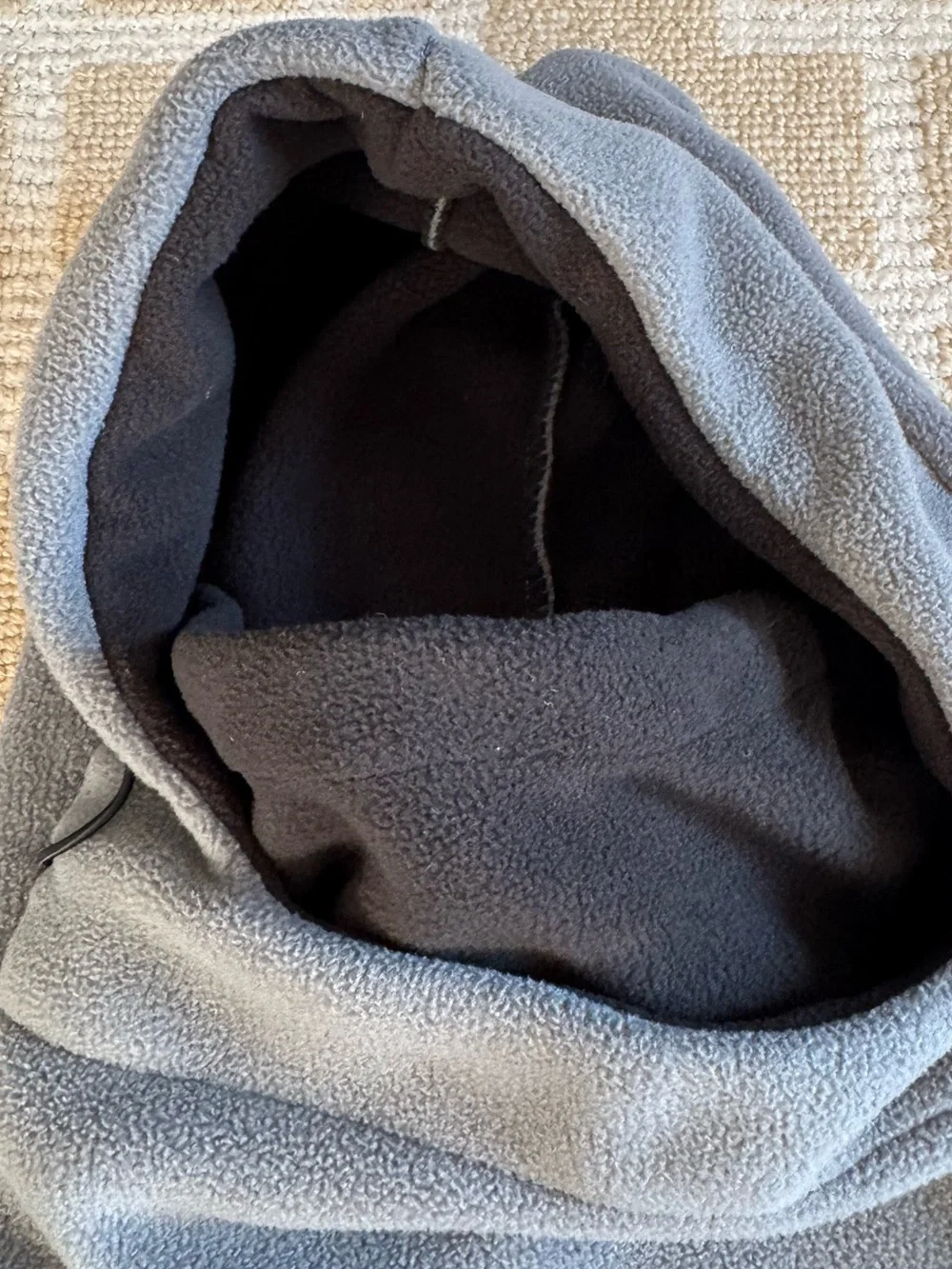 Fleece Hood Balaclava Neck Gaiter Snowboarding Skiing Face Cover Gray One Size